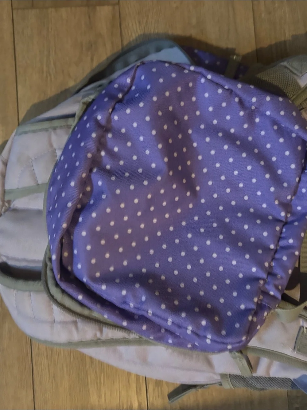 Lands' End Purple Polka Dot Kids Backpack & Lunch Bag Set